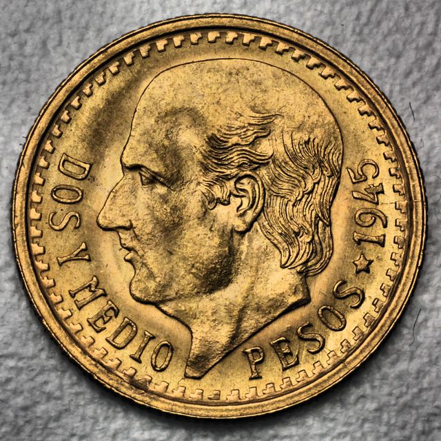 2,5 Pesos Goldmünze Centenario Mexiko