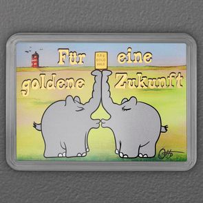 Kissing Ottifants 0,5g Goldbarren in Geschenkbox