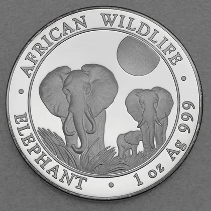 Somalia Elefant Silbermünzen