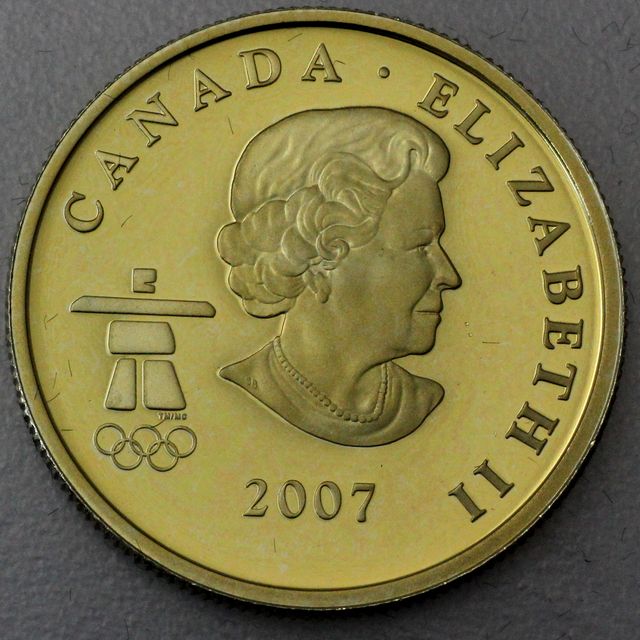 75 Dollars Goldmünze Kanada Kopfseite mit Queen Elisabeth II 2007 (nur 583er Gold)