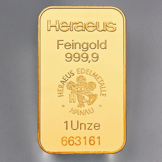 1oz Goldbarren Heraeus