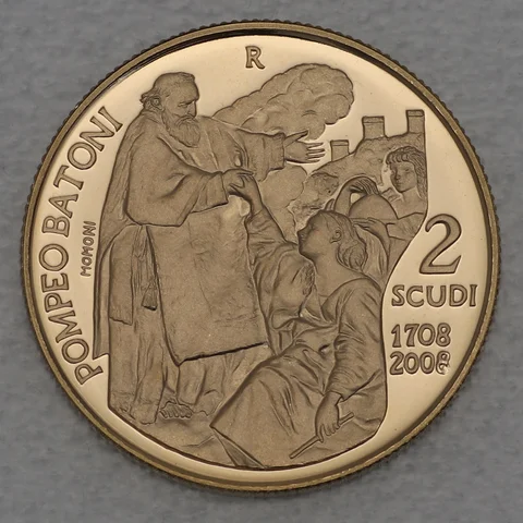 2 Scudi Goldmünze San Marino 2008 - Pompeo Batoni