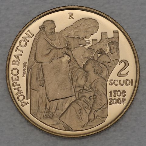 2 Scudi Goldmünze San Marino 2008 - Pompeo Batoni