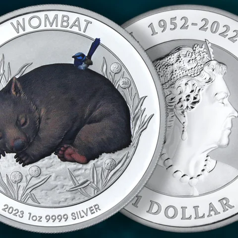 Silbermünze 1oz Australian Wombat 2023 koloriert