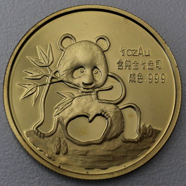 1/2oz Goldmedaille China Panda zur Munich International Coin Fair 1991