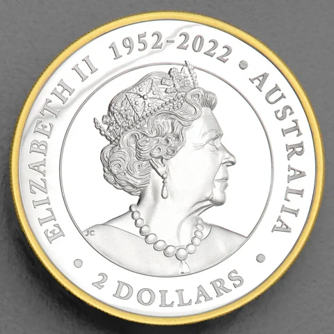 Silbermünze 2oz Australian Wedge-Tailed Eagle 2023 vergoldet / gilded