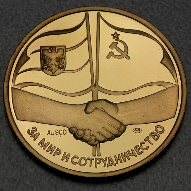 Sowjetische Goldgedenkmünze CCCP Deutsch Russische Freundschaft