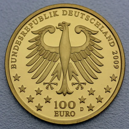 Kehrseite der 100 Euro Goldmünze "Trier" 2009