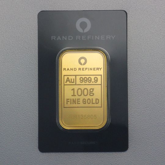100g Rand Refinery Goldbarren