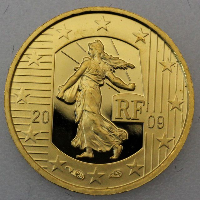 5 Euro Goldmünze Frankreich 2009 - 50 Jahre Europäischer Gerichtshof für Menschenrechte