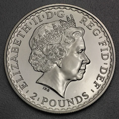Kopfseite der Silber Britannia Münzen und Motivvariation 1999