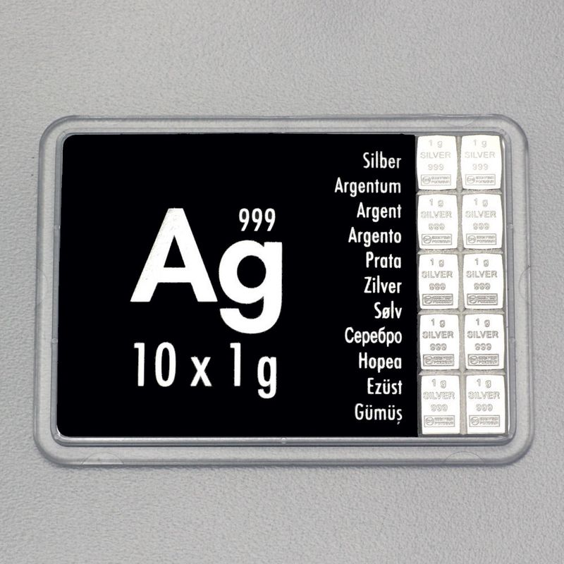 10 x 1g CombiBar® Silbertafeln – 10g Tafelbarren aus Feinsilber